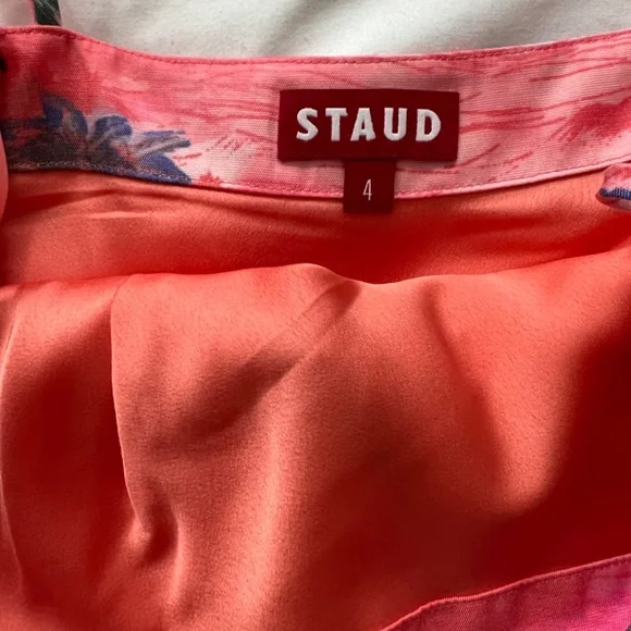 STAUD Pink Palm Tree Detail Mini Dress - Picture 3 of 3